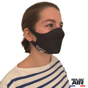 Boldo'AIR ergonomique : masque en tissu carbone lavable de catégorie 1